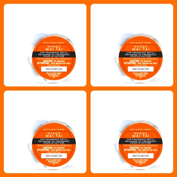 🥭 4 FOR $15 "MANGO MAI TAI" CAR FRAGRANCE REFILLS - Picture 1 of 1